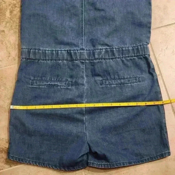 7 For All Mankind Denim Button Up Short Romper - Picture 6 of 13